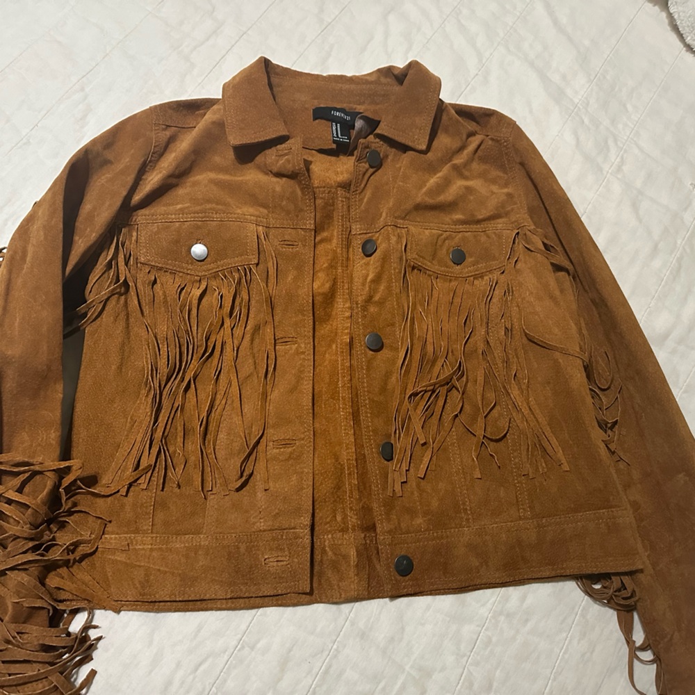 Brown Fringe Suede Jacket